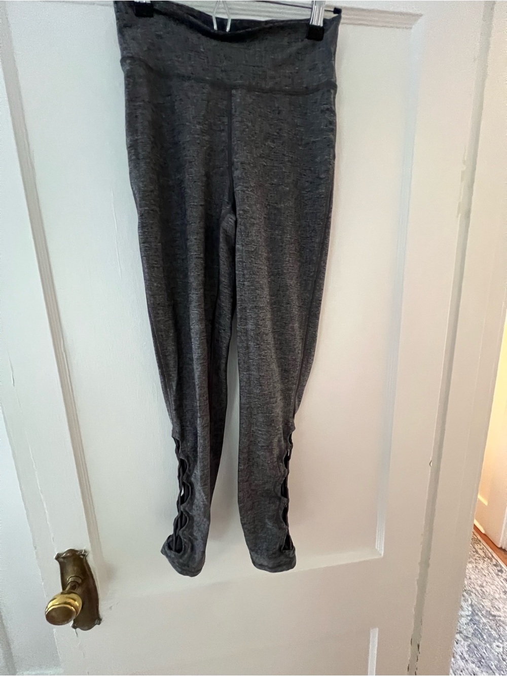 lululemon athletica Charcoal Grey Leggings with Ankle Cutout Detail